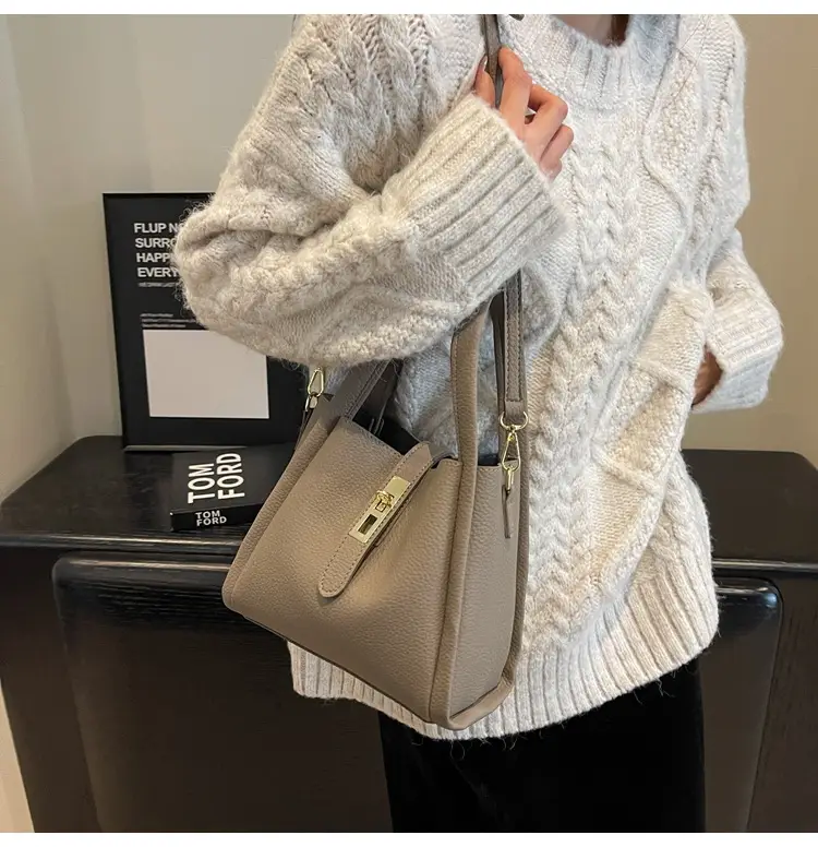 Women's Brown Textured Shoulder Messenger Bag 2023 — feature 18
