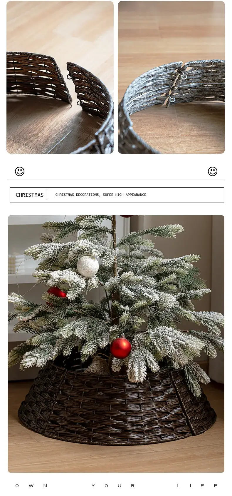 Christmas Tree Basket with Frost Decor and Base — feature 4