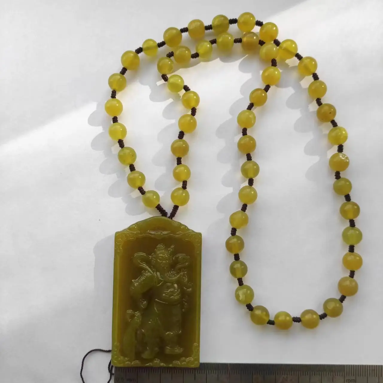 Natural Xiu Jade Wu God Pendant Gold Erythmic Guardian God Pendant - Image 3