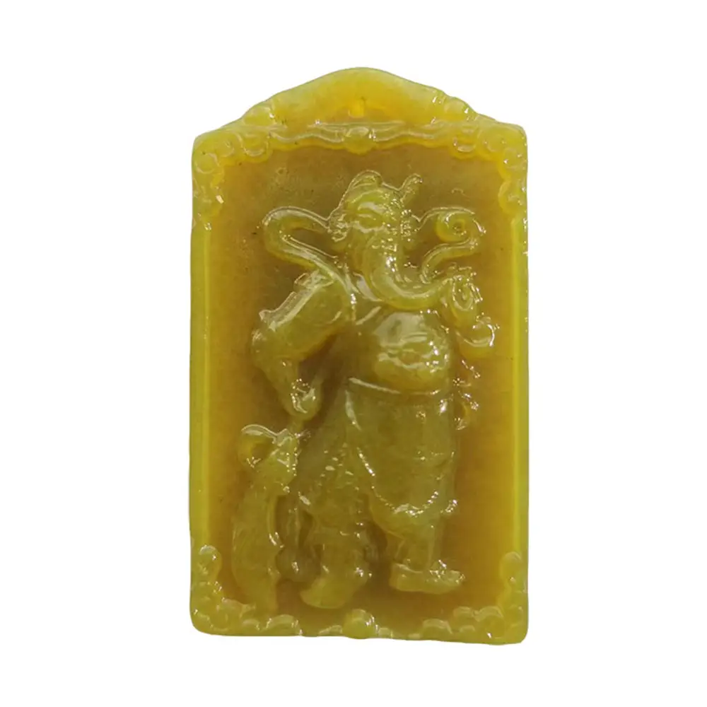 Natural Xiu Jade Wu God Pendant Gold Erythmic Guardian God Pendant - Image 7
