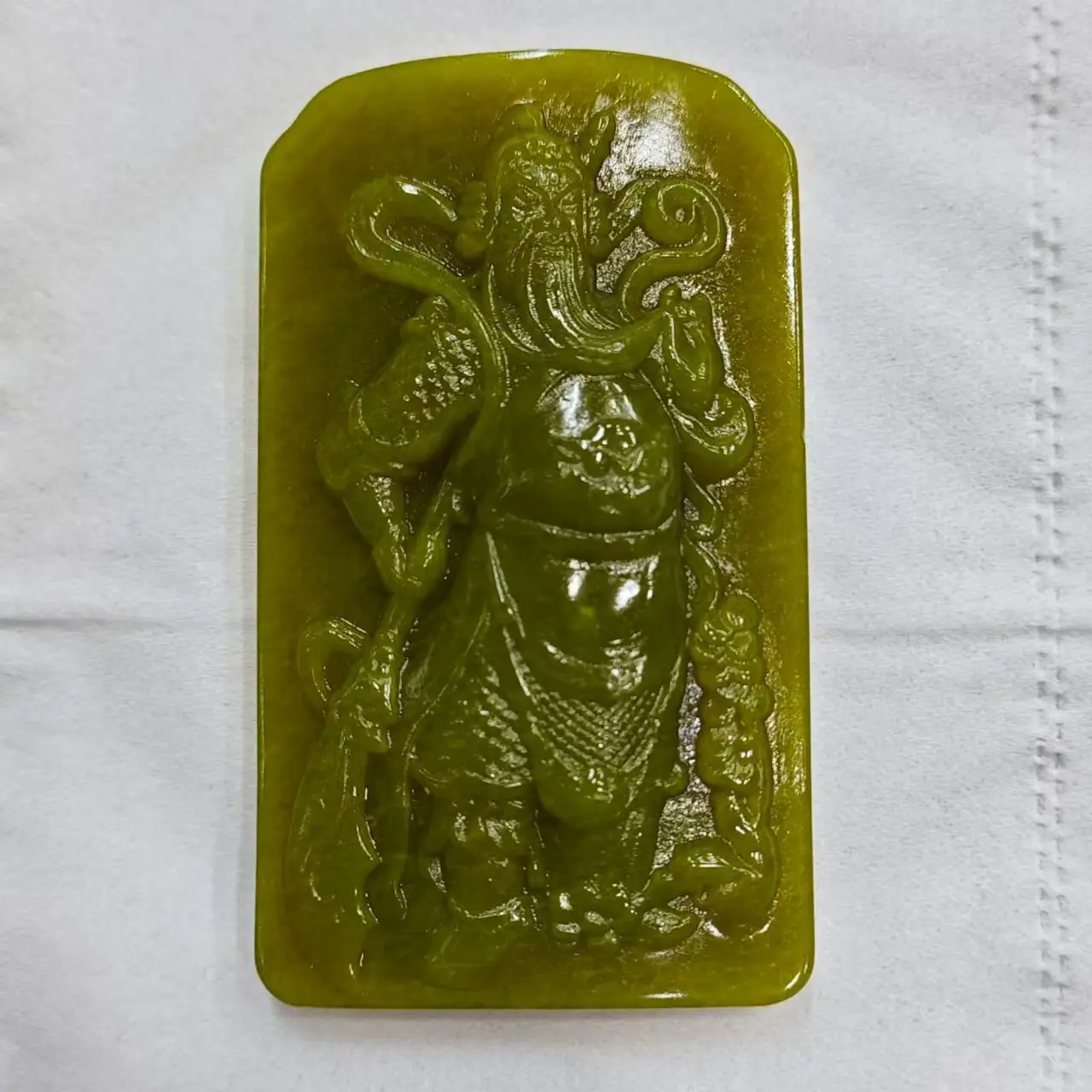 Natural Xiu Jade Wu God Pendant Gold Erythmic Guardian God Pendant - Image 4