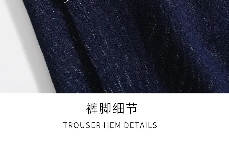 Dark Blue Stretch Egg Roll Pants Women High Waist Slim Curled — feature 25