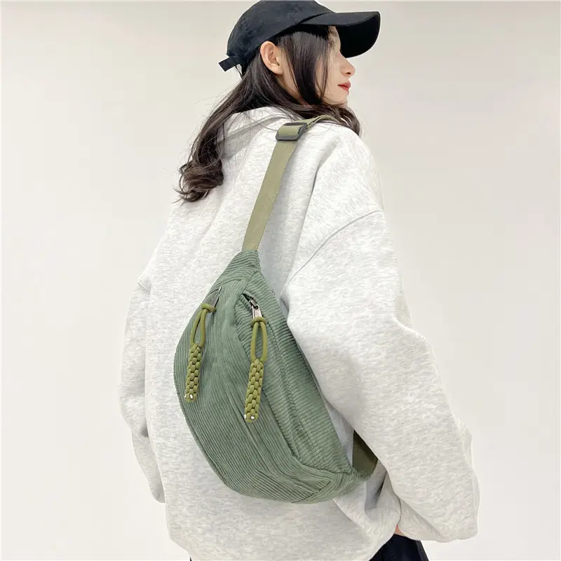 Women's Light Blue Jersey Chest Messenger Bag - Image 8
