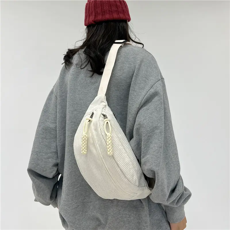 Women's Light Blue Jersey Chest Messenger Bag - Image 9