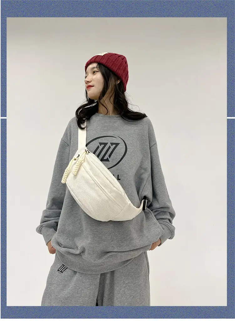 Women's Light Blue Jersey Chest Messenger Bag — feature 13