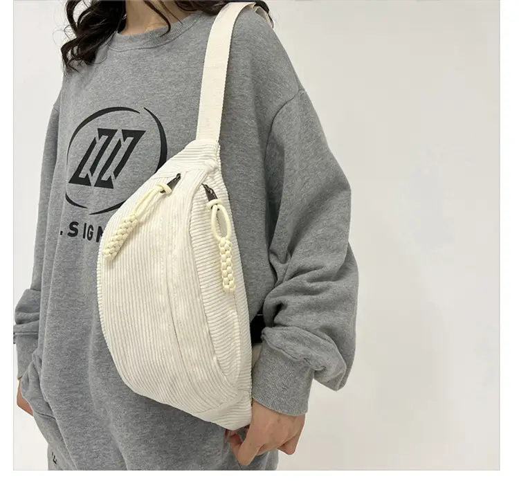 Women's Light Blue Jersey Chest Messenger Bag — feature 17