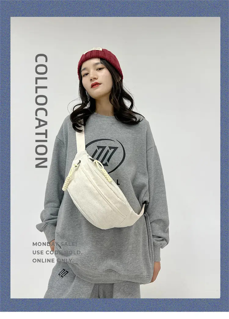 Women's Light Blue Jersey Chest Messenger Bag — feature 2