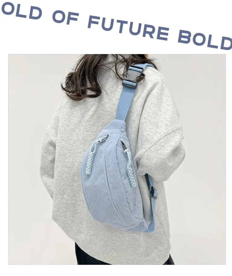 Women's Light Blue Jersey Chest Messenger Bag — feature 23