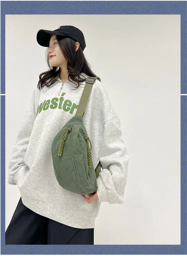 Women's Light Blue Jersey Chest Messenger Bag — feature 26