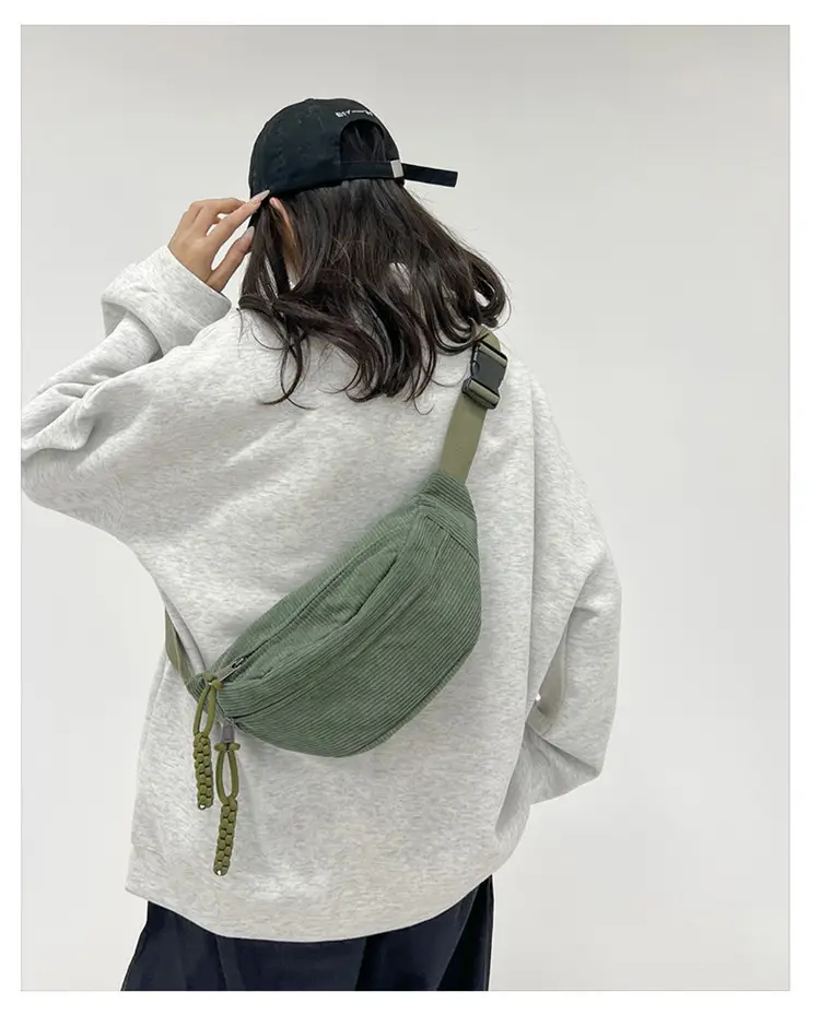 Women's Light Blue Jersey Chest Messenger Bag — feature 28