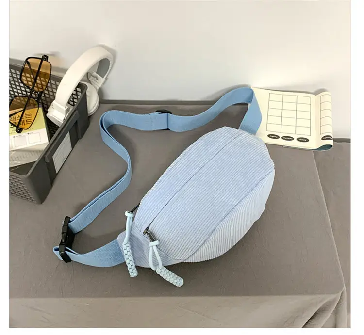 Women's Light Blue Jersey Chest Messenger Bag — feature 42