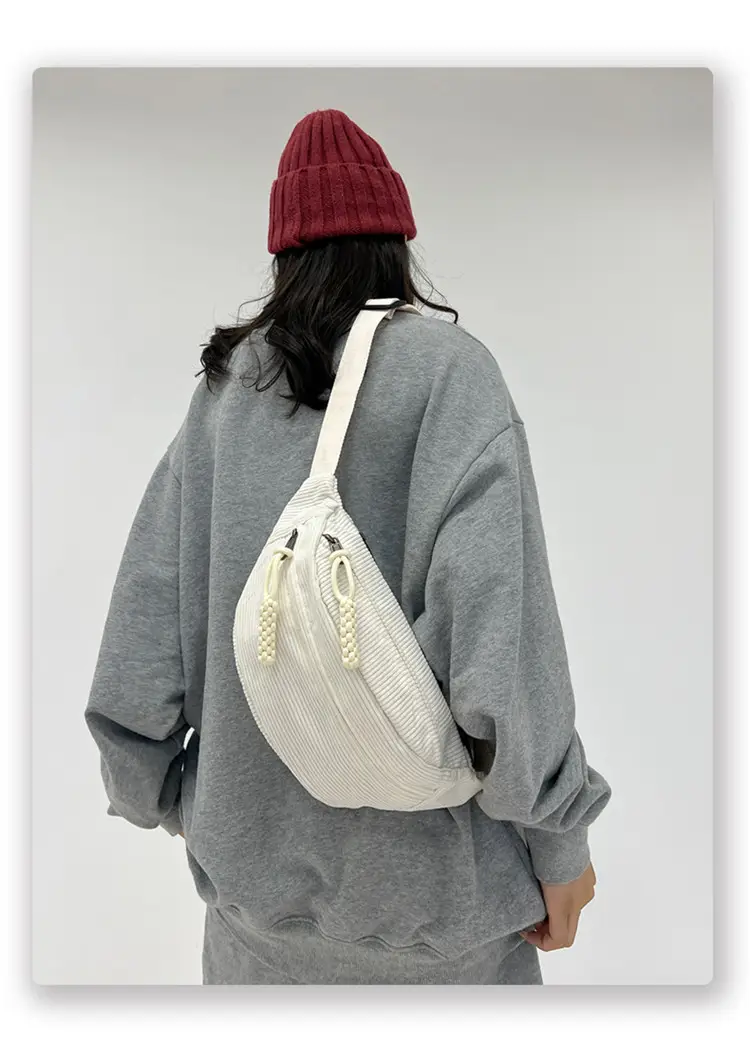 Women's Light Blue Jersey Chest Messenger Bag — feature 5