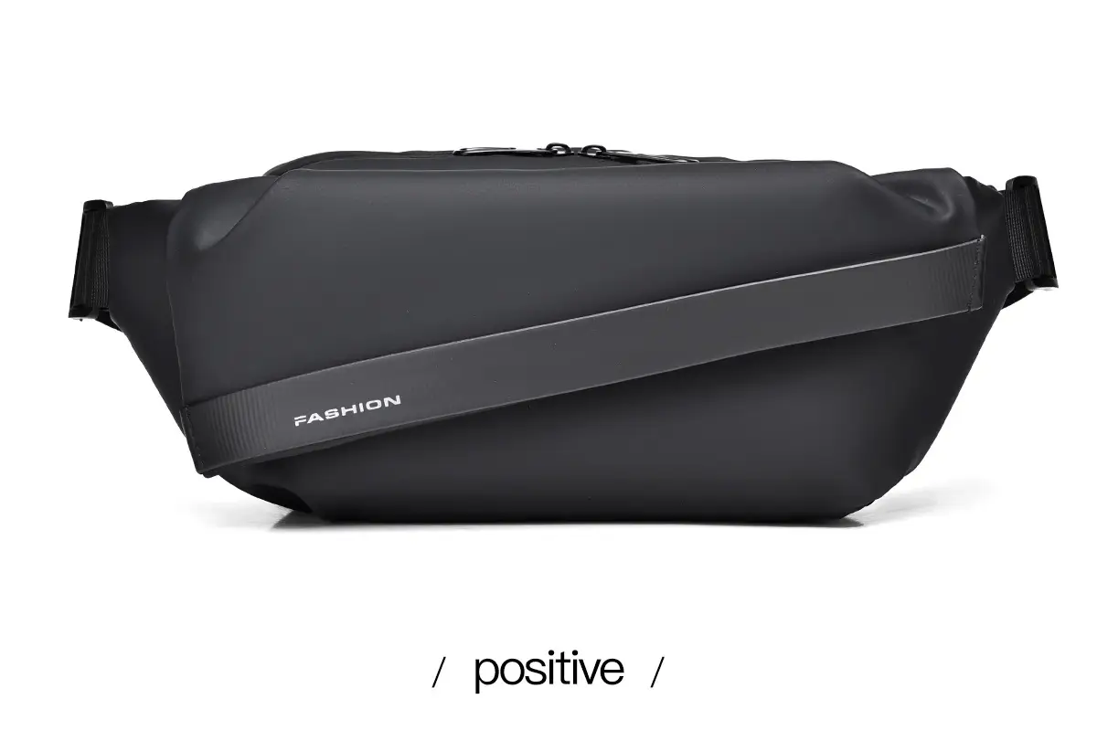 Men's Waterproof Crossbody Chest Bag Black Large Capacity — feature 23
