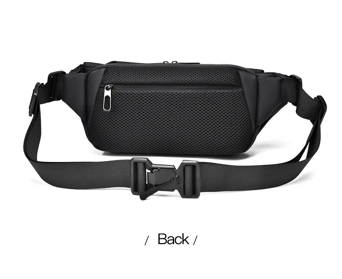 Men's Waterproof Crossbody Chest Bag Black Large Capacity — feature 26