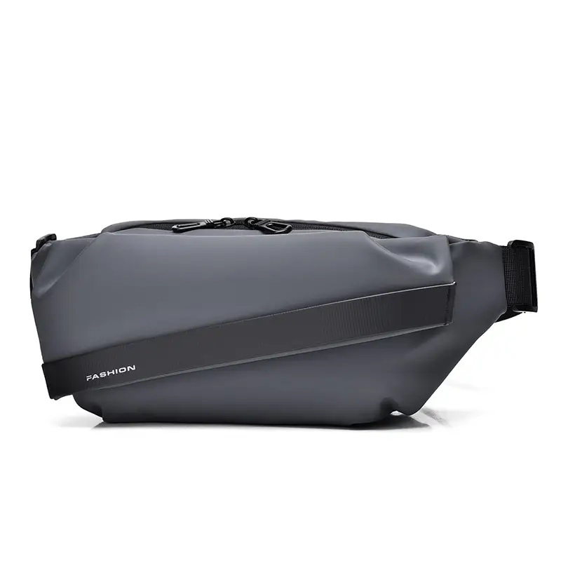 Men's Waterproof Crossbody Chest Bag Black Large Capacity
