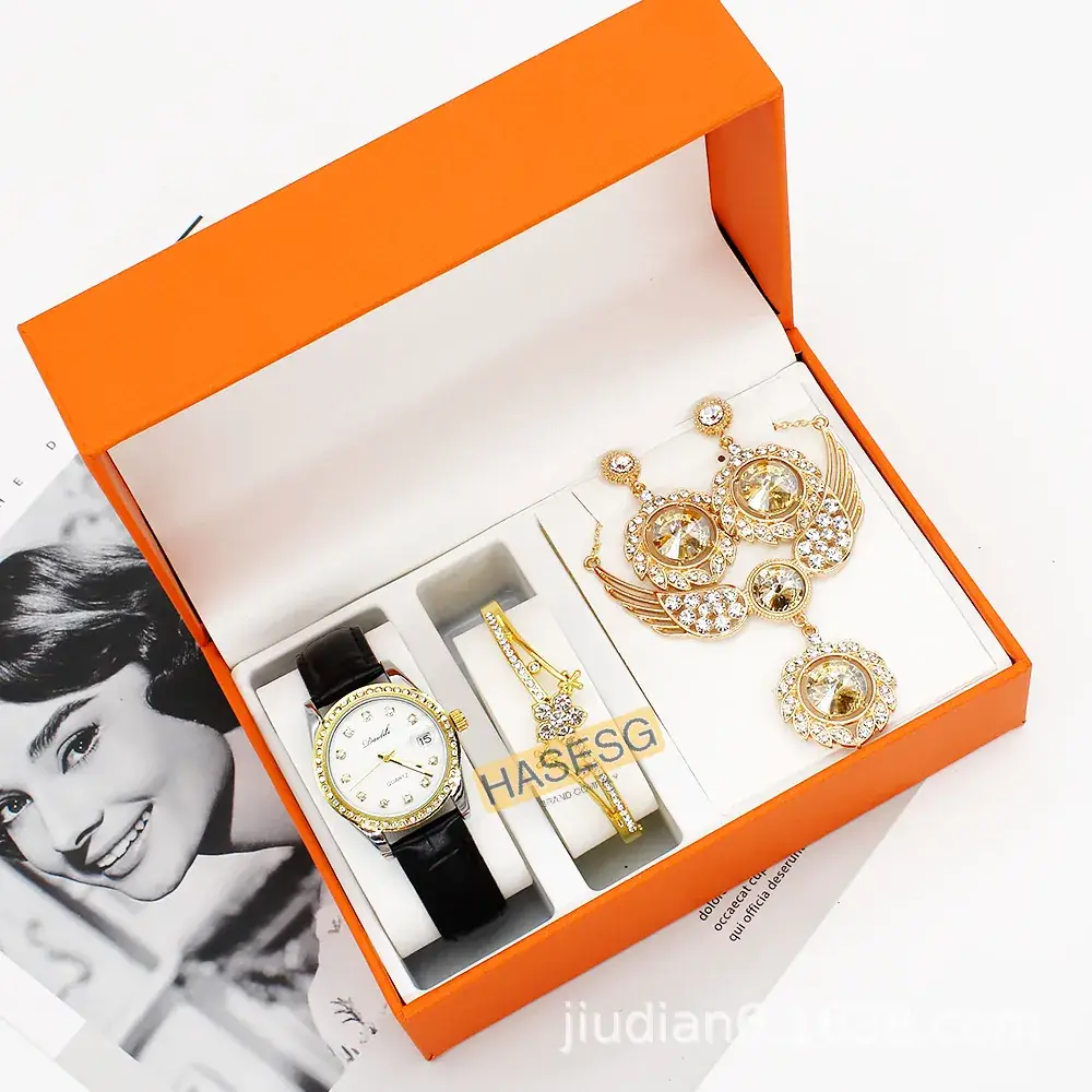 Women's Luxury Diamond Watch Set with Earrings - Image 2