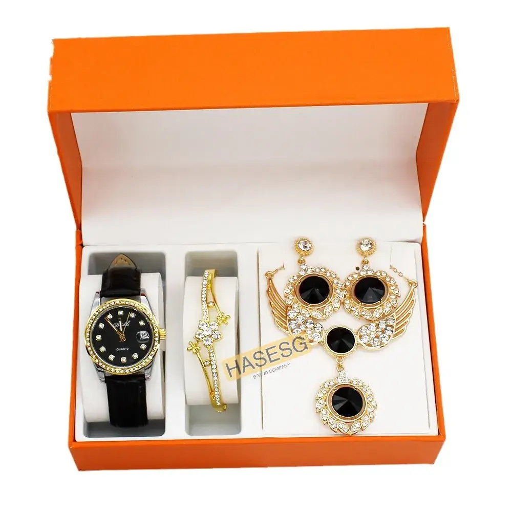 Women's Luxury Diamond Watch Set with Earrings - Image 5