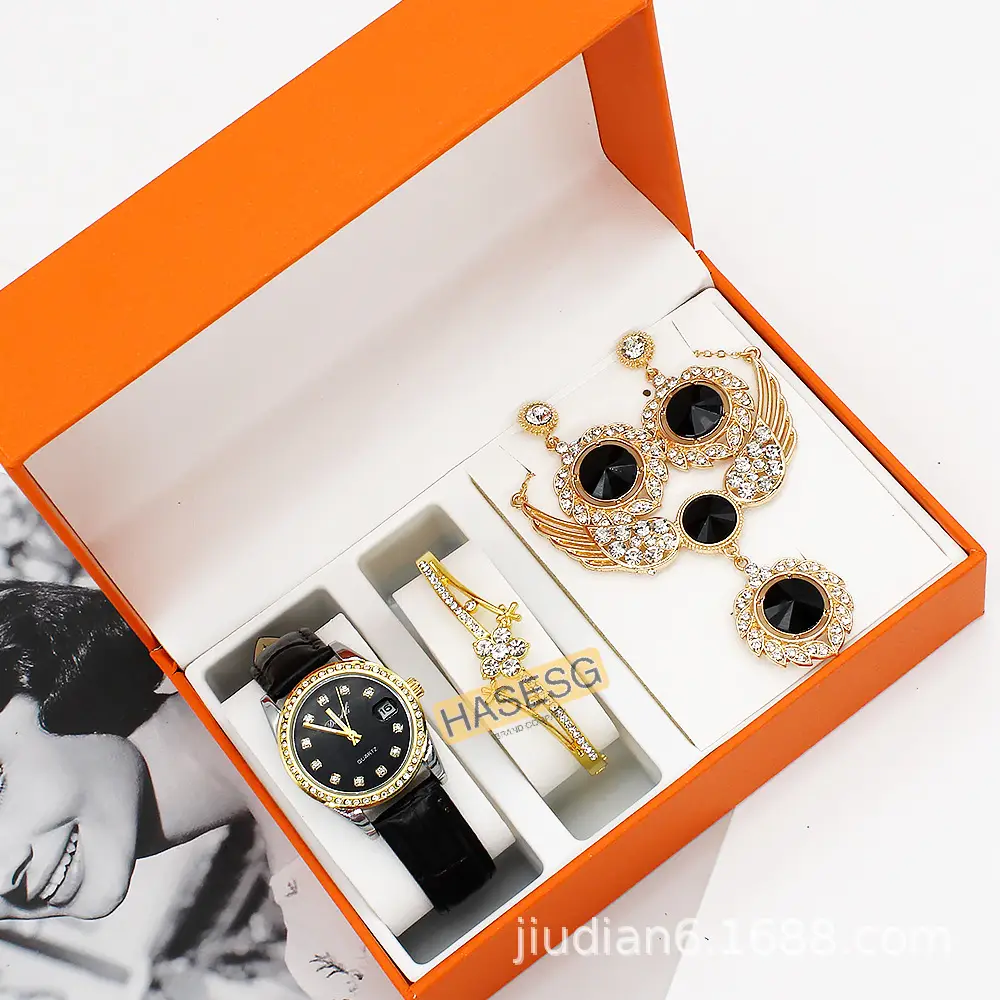Women's Luxury Diamond Watch Set with Earrings — feature 3