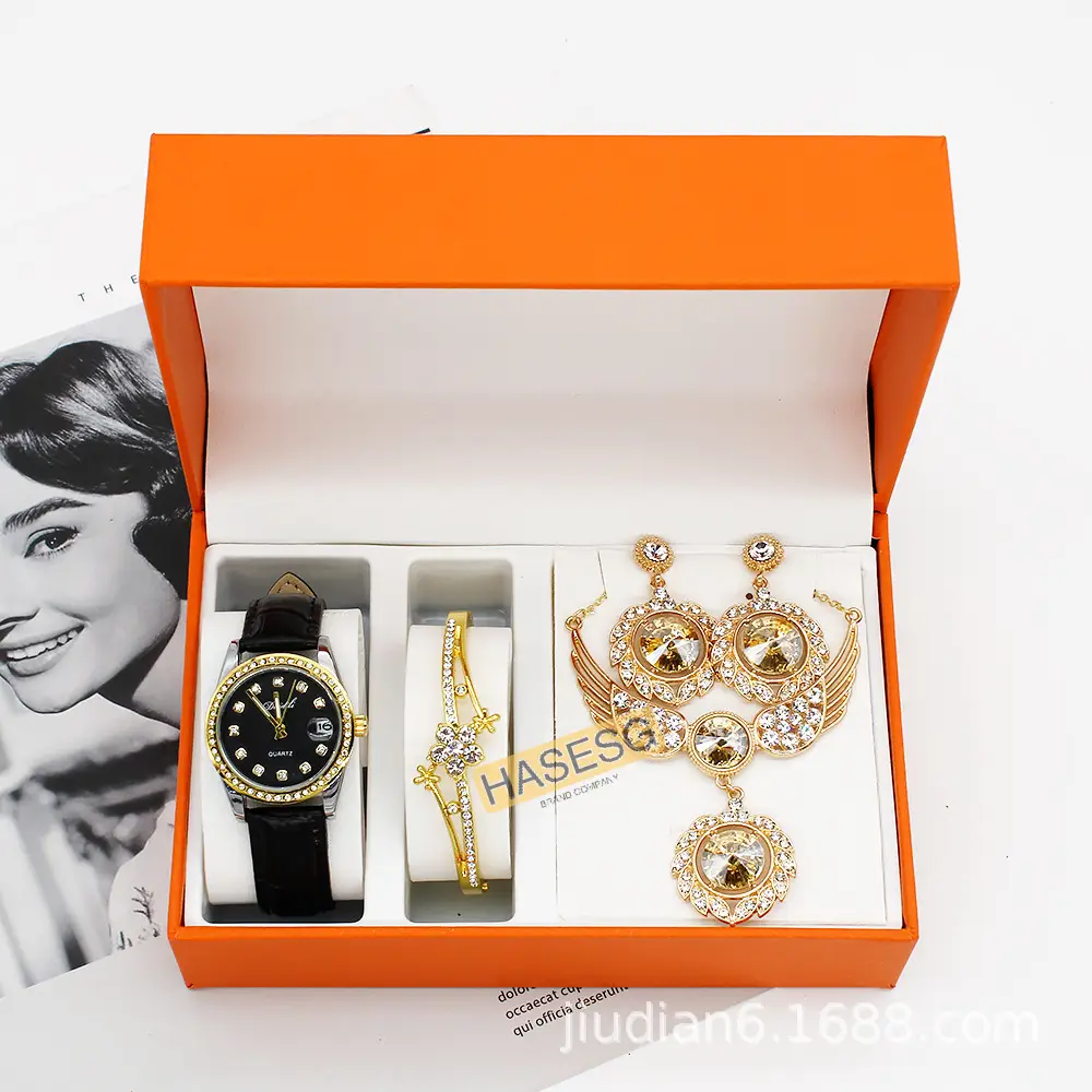Women's Luxury Diamond Watch Set with Earrings — feature 4