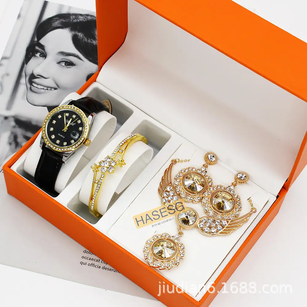 Women's Luxury Diamond Watch Set with Earrings — feature 5
