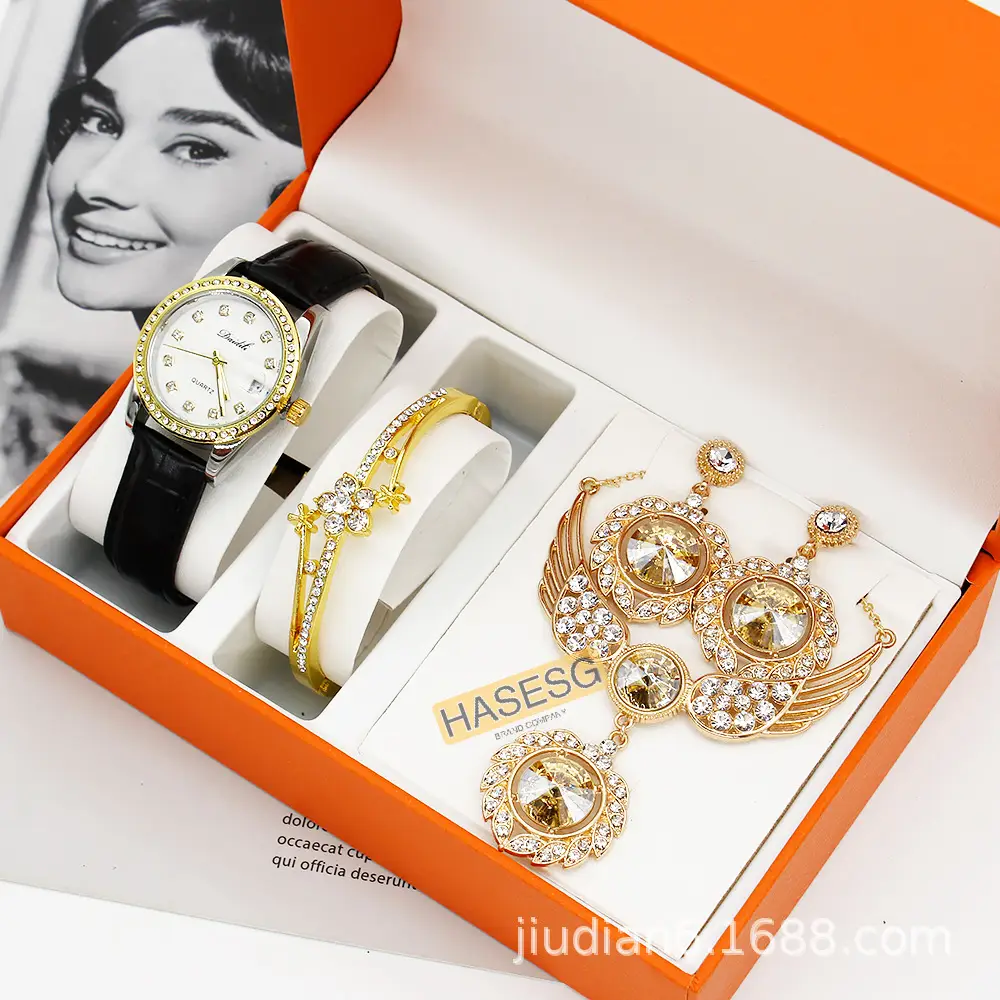 Women's Luxury Diamond Watch Set with Earrings — feature 6