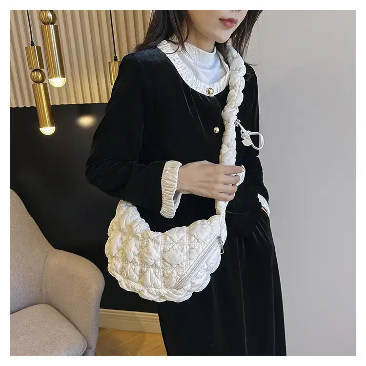 Black Quilted Shoulder Messenger Bag for Women 2023 — feature 11