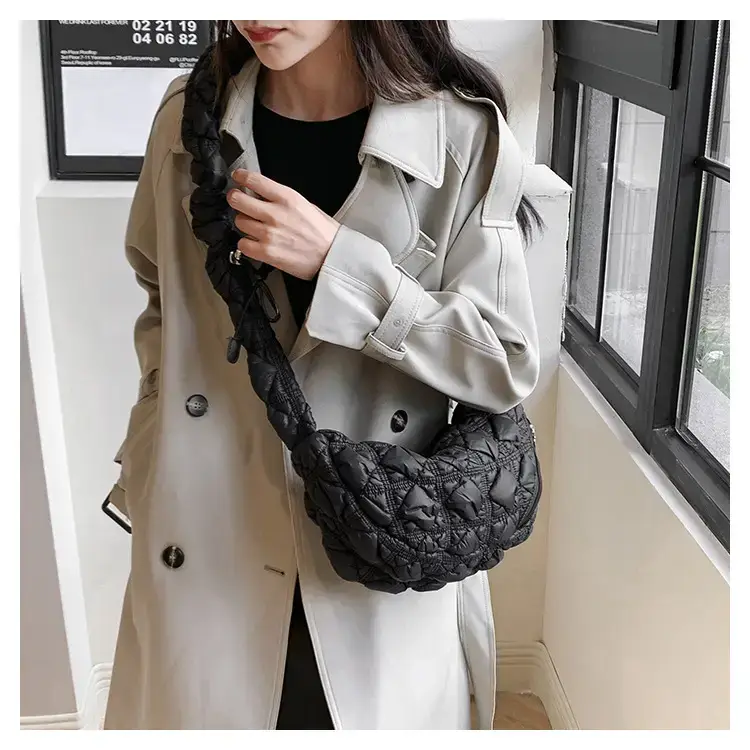 Black Quilted Shoulder Messenger Bag for Women 2023 — feature 16