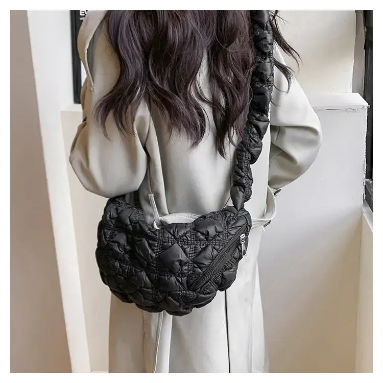 Black Quilted Shoulder Messenger Bag for Women 2023 — feature 17