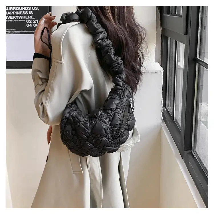 Black Quilted Shoulder Messenger Bag for Women 2023 — feature 18