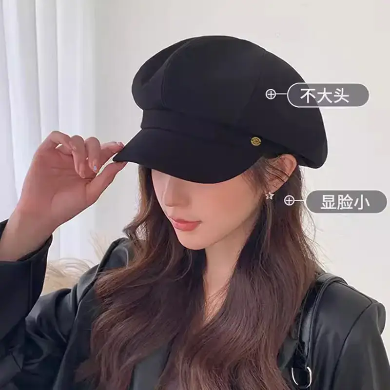 Black British Octagonal Beret for Women 2023