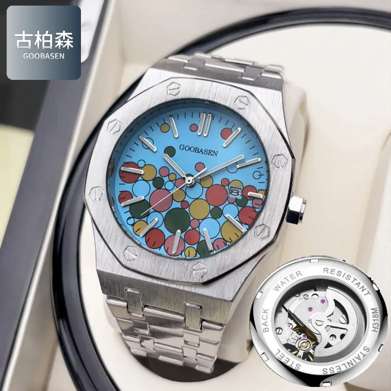 Guberson Candy Perpetual Men's Mechanical Watch with Large Dial - Image 2