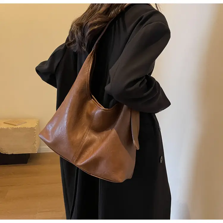 Brown Leather Retro Shoulder Tote Bag for Women — feature 10