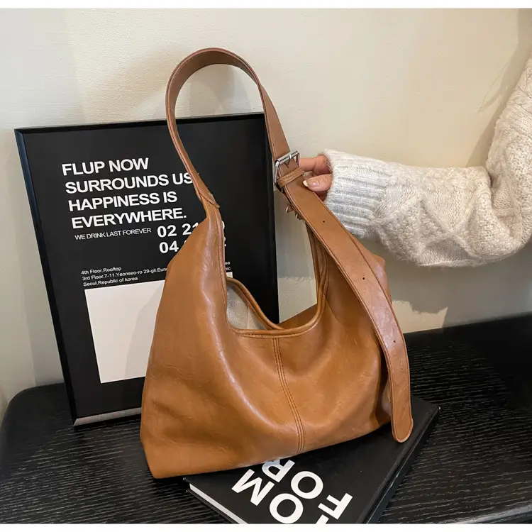 Brown Leather Retro Shoulder Tote Bag for Women — feature 22