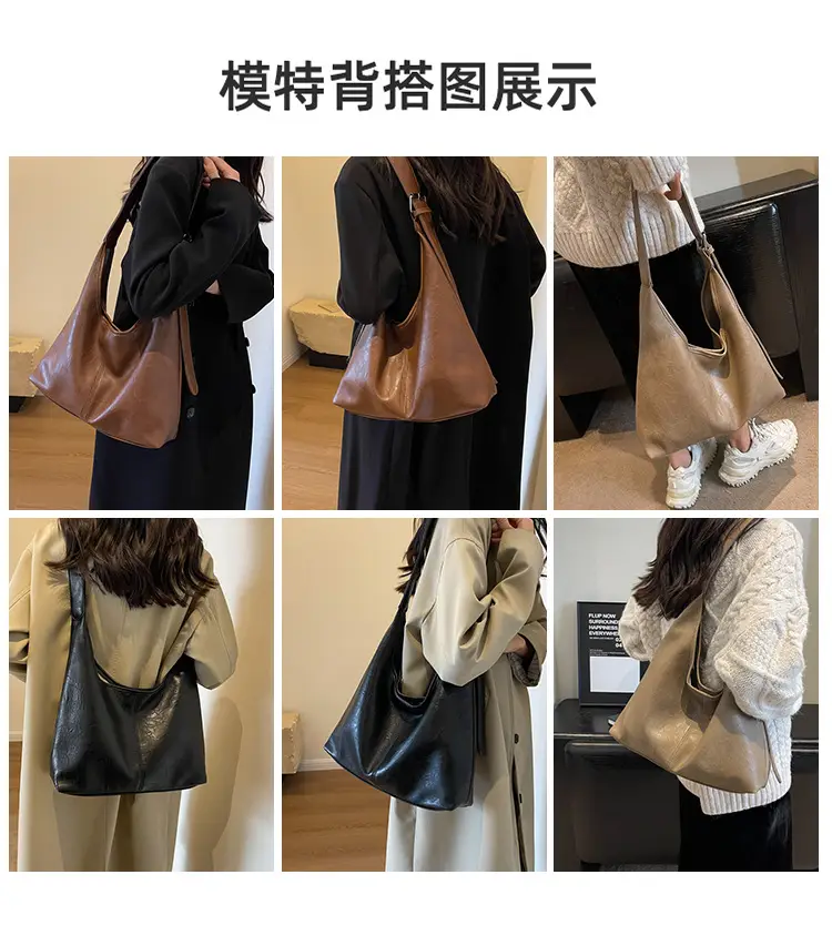 Brown Leather Retro Shoulder Tote Bag for Women — feature 8