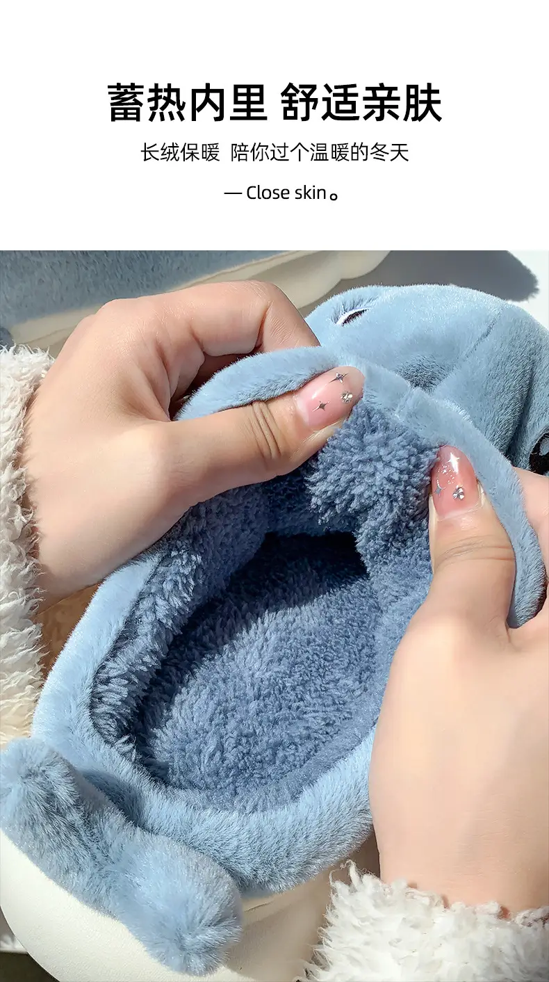 New autumn and winter children's cotton slippers boys and girls indoor cartoon shark girls' slippers infant baby cotton slippers — feature 5