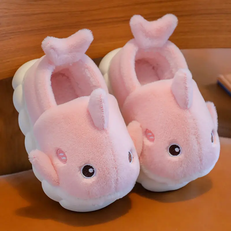New autumn and winter children's cotton slippers boys and girls indoor cartoon shark girls' slippers infant baby cotton slippers
