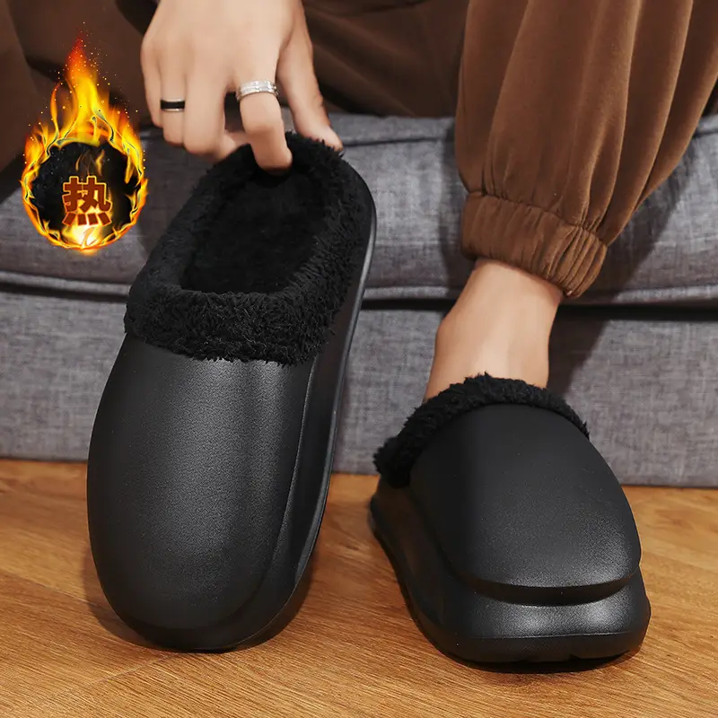 Warm Fleece Lined Cross-Body Slippers for Men Women Plus Size - Image 4
