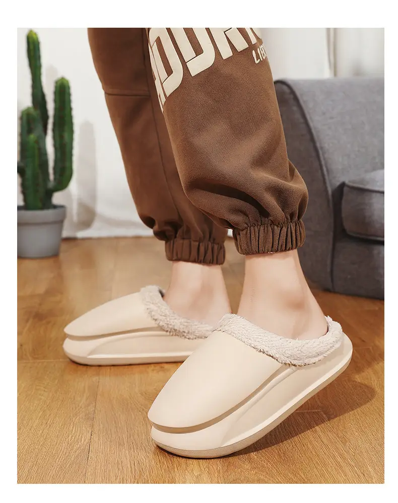 Warm Fleece Lined Cross-Body Slippers for Men Women Plus Size — feature 10