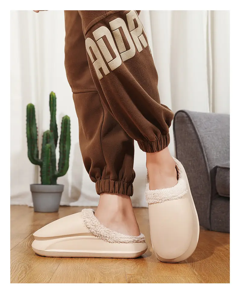 Warm Fleece Lined Cross-Body Slippers for Men Women Plus Size — feature 12