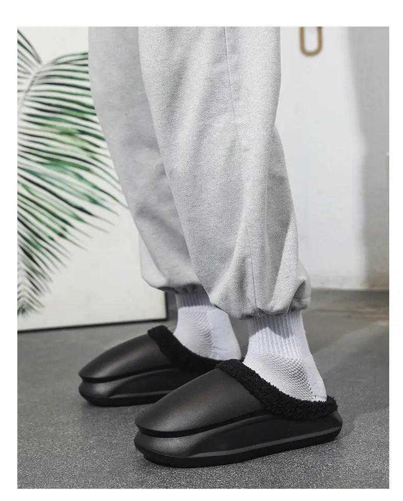 Warm Fleece Lined Cross-Body Slippers for Men Women Plus Size — feature 18