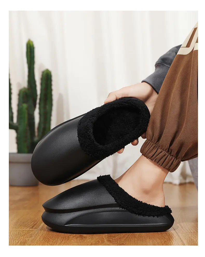 Warm Fleece Lined Cross-Body Slippers for Men Women Plus Size — feature 20