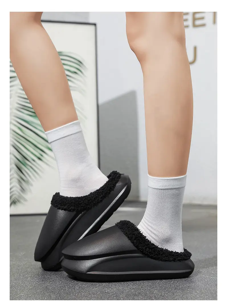 Warm Fleece Lined Cross-Body Slippers for Men Women Plus Size — feature 25