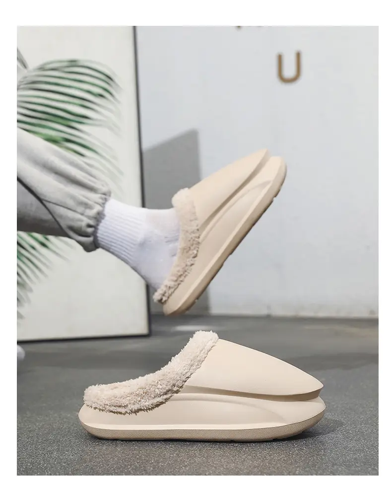 Warm Fleece Lined Cross-Body Slippers for Men Women Plus Size — feature 9