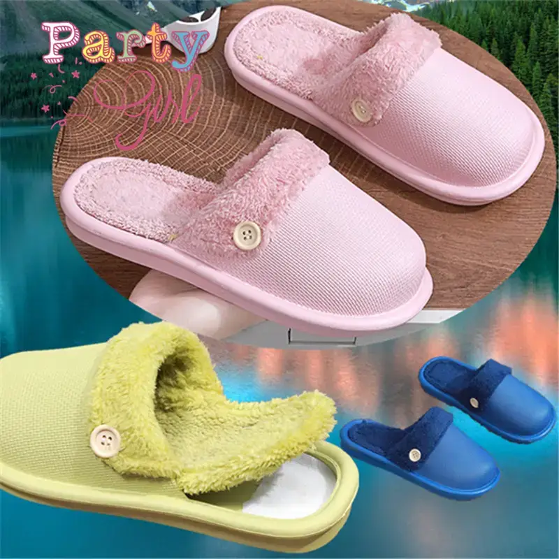New Detachable Cotton Slippers for Women's Outer Wear Non-slip Winter Couple's Thick Bottom Indoor Warm Household Slippers for Men