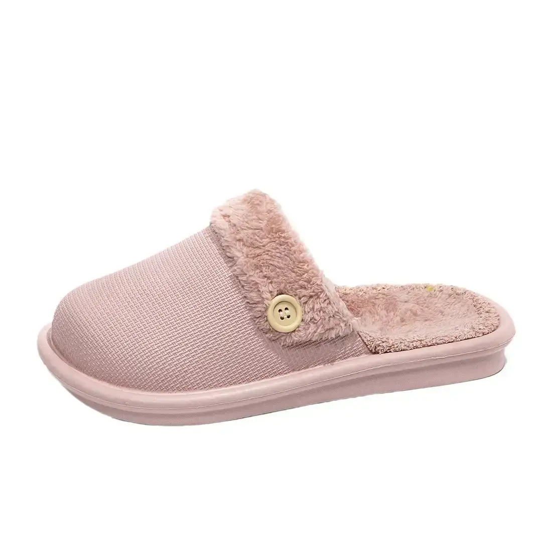 New Detachable Cotton Slippers for Women's Outer Wear Non-slip Winter Couple's Thick Bottom Indoor Warm Household Slippers for Men