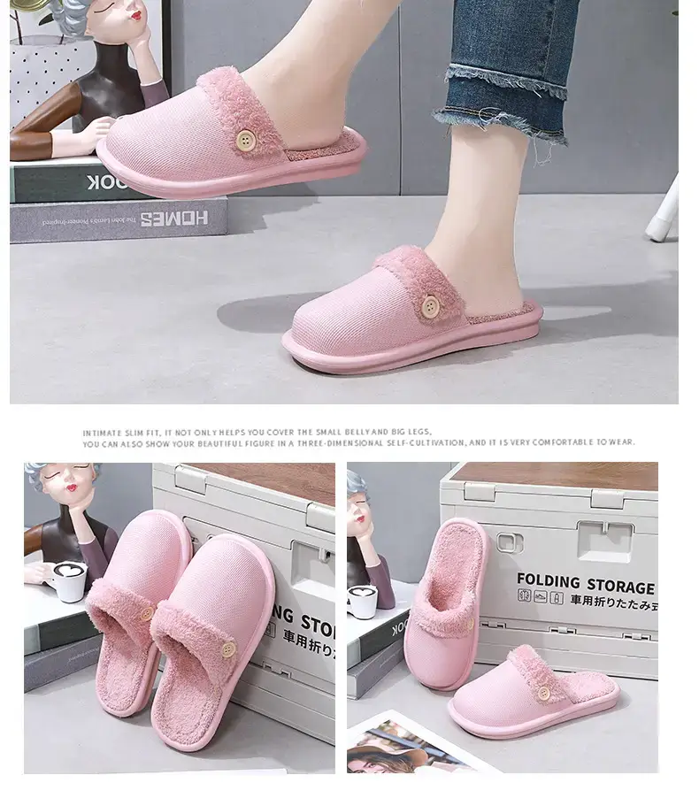 New Detachable Cotton Slippers for Women's Outer Wear Non-slip Winter Couple's Thick Bottom Indoor Warm Household Slippers for Men — feature 11