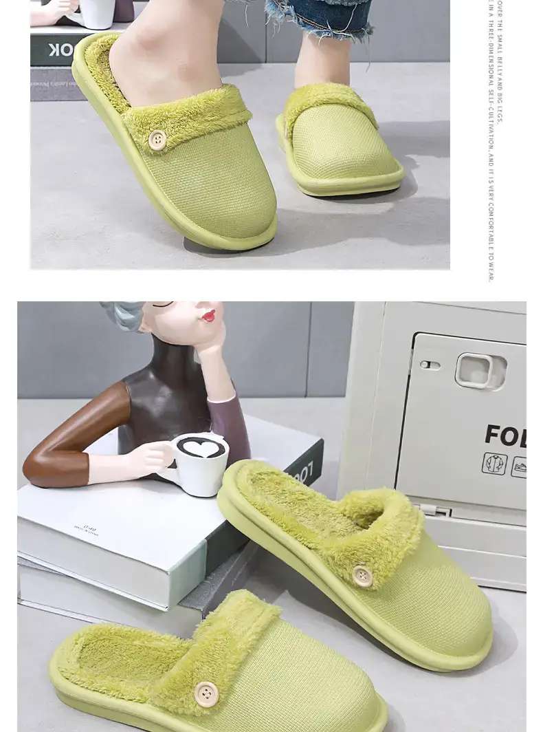 New Detachable Cotton Slippers for Women's Outer Wear Non-slip Winter Couple's Thick Bottom Indoor Warm Household Slippers for Men — feature 13