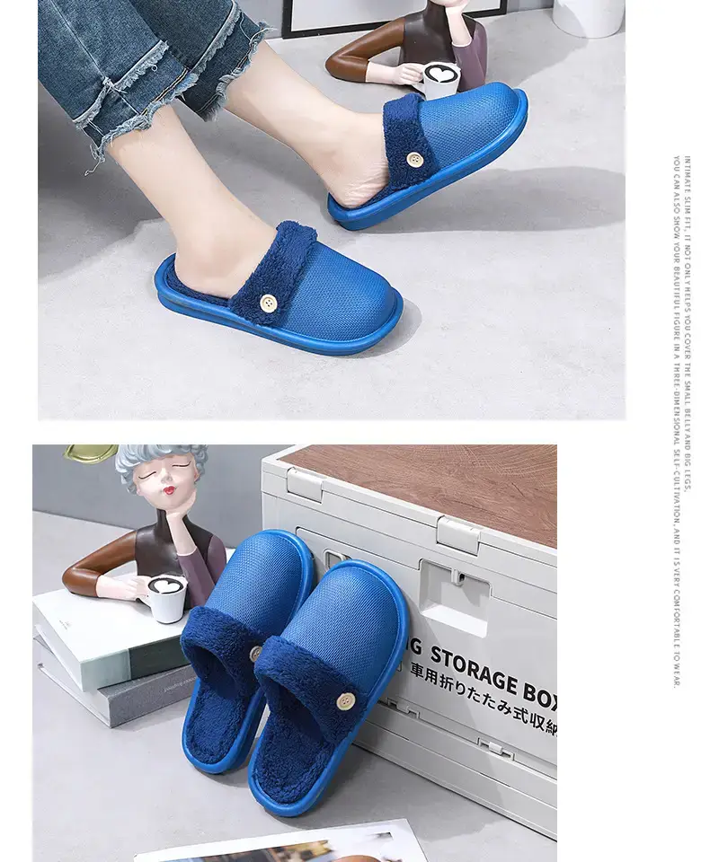 New Detachable Cotton Slippers for Women's Outer Wear Non-slip Winter Couple's Thick Bottom Indoor Warm Household Slippers for Men — feature 18