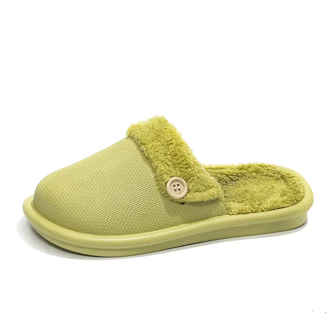 New Detachable Cotton Slippers for Women's Outer Wear Non-slip Winter Couple's Thick Bottom Indoor Warm Household Slippers for Men