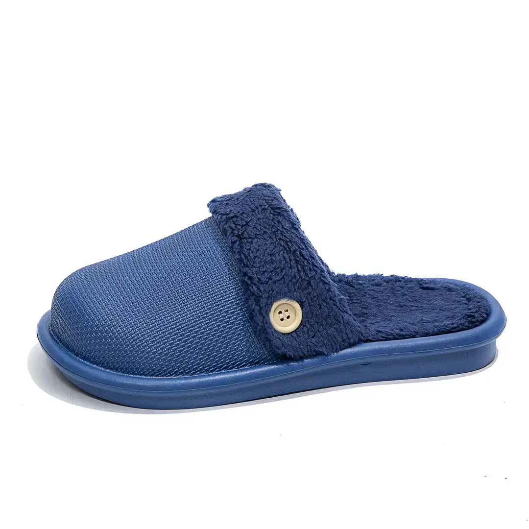 New Detachable Cotton Slippers for Women's Outer Wear Non-slip Winter Couple's Thick Bottom Indoor Warm Household Slippers for Men